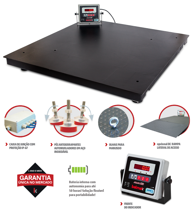 Balança Plataforma de pesagem de baixo perfil BK-P Balmak